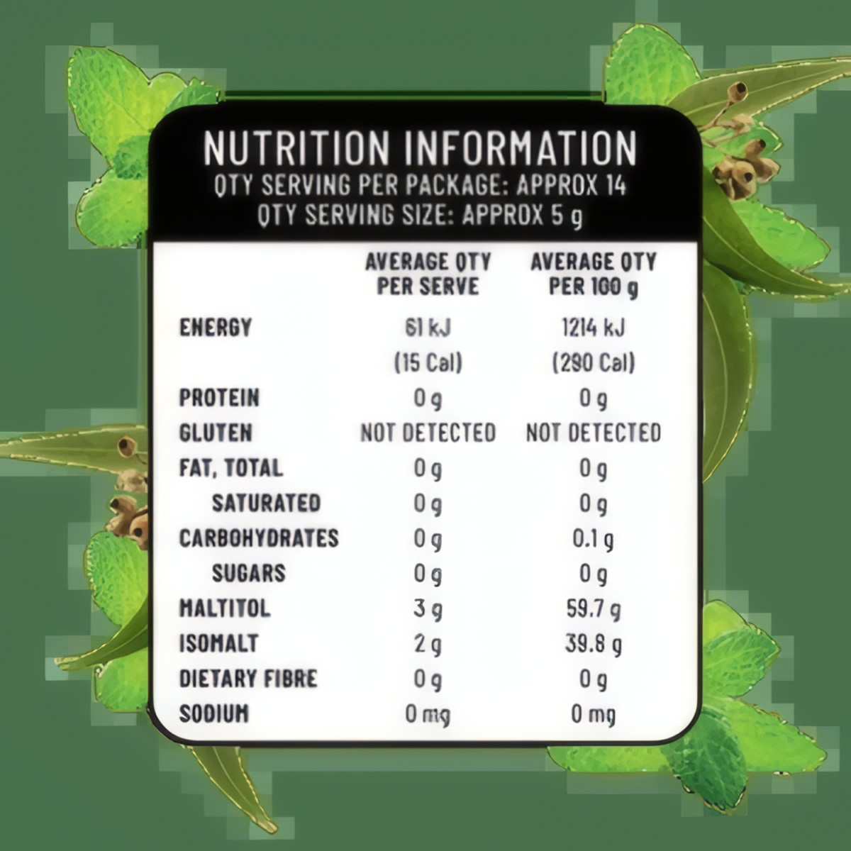 Sugarless Aura Menthol Eucalyptus 70g 2 Sugarless Aura Menthol Eucalyptus 70g