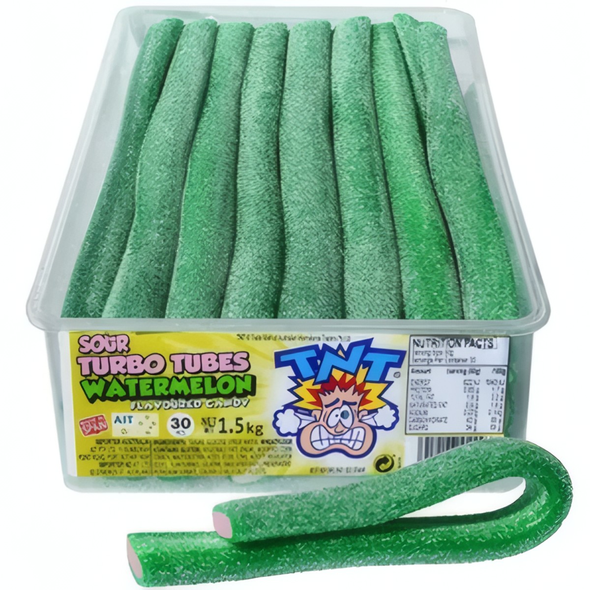 TNT TURBO TUBES SOUR WATERMELON 50G (30 Unit) 1 TNT TURBO TUBES SOUR WATERMELON 50G (30 Unit)