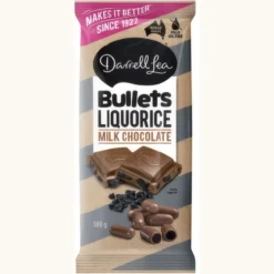 Darrell Lea Bullets Liquorice Milk Chocolate Block- 180g