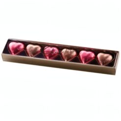 Chocolatier 6 Pack Hearts Pink & Mocha 45g