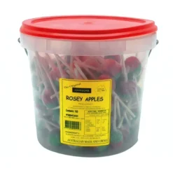 WRAPPED ROSEY APPLE LOLLYPOPS (x 100 units)